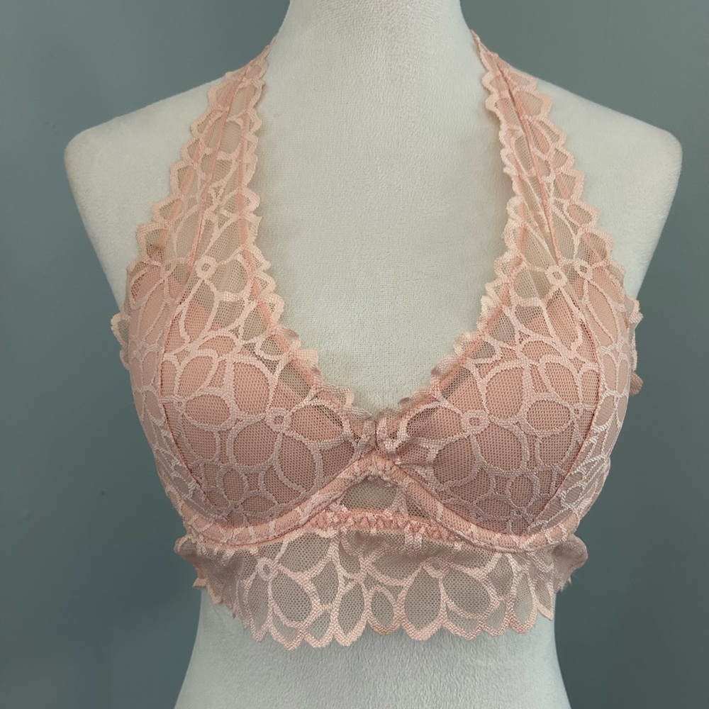 Victoria Secret PINk Lace Halter Bralette in Pink - Picture 1 of 4